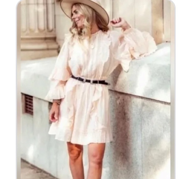 NWT Happy x Nature Ruffled Peach Dress Size S (feminine summer spring) - Picture 1 of 12